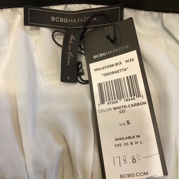 NWT BCBG MAXAZRIA " GEORGETTA"  Strapless Pleated Crepe Dress size Small - Picture 8 of 9